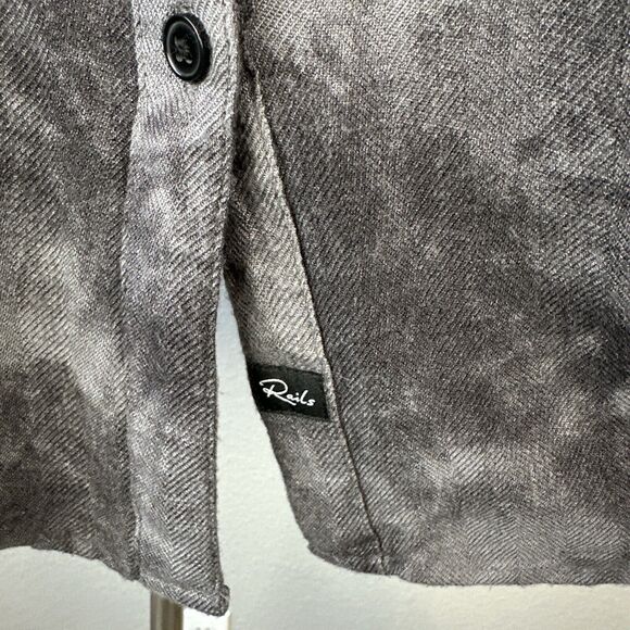 Rails Womens Hunter Long Sleeve Button Up Top Shirt Size L Charcoal Tie Dye - Picture 3 of 10